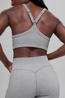 Seamless Two Tone Rib Bra Light Misty Grey Heather