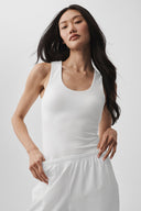 ALO Softsculpt No Nonsense Bra Tank White