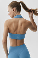 ALO Softsculpt Feel The Heat Halter Bra California Blue