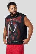 3055 - NARUTO CUTOFFS OFF BLACK/RED