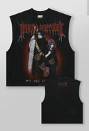 3055 - NARUTO CUTOFFS OFF BLACK/RED