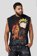 3055 - NARUTO CUTOFFS OFF BLACK/YELLOW