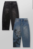 6036 - NARUTO DENIM JEANS BLACK
