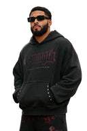 5083 - NARUTO STUD ARTWORK HOODIES BLACK/RED