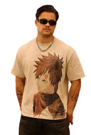 4318 - NARUTO DISTRESSED TEES OFF WHITE