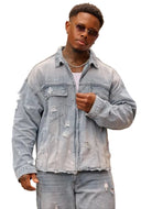 5133 - NARUTO DISTRESSED DENIM JACKETS BLUE