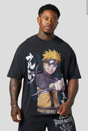 4319 - NARUTO ARTWORK TEES BLACK/YELLOW/WHITE