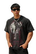 4318 - NARUTO DISTRESSED TEES BLACK