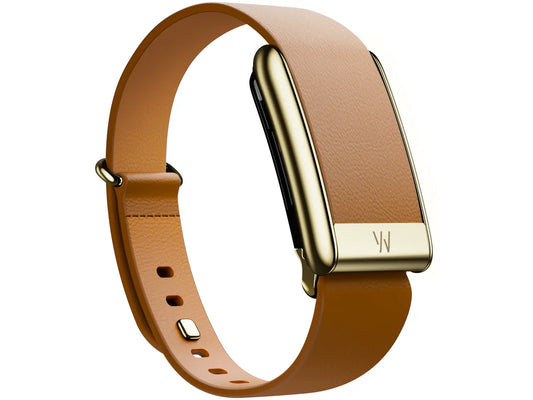 Whoop 5.0 Leatherluxe Tapered Camel with Gold Band (12 Month Peak Subscription Included)