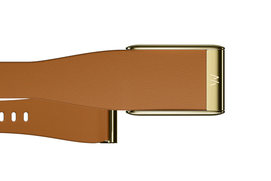 Whoop 5.0 Leatherluxe Tapered Camel with Gold Band (12 Month Peak Subscription Included)