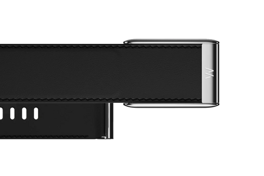 Whoop 5.0 Leatherluxe Straight Black/Cream with Titanium Band (12 Month Peak Subscription Included)