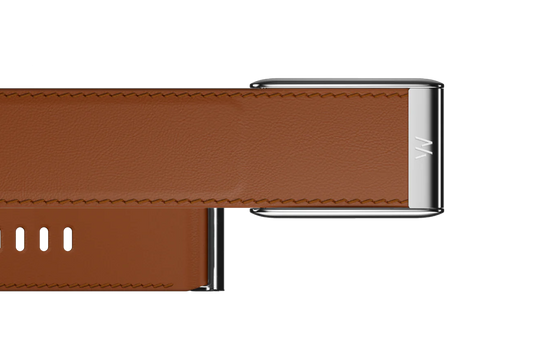 Whoop 5.0 Leatherluxe Straight Chestnut/Cream with Titanium Band (12 Month Peak Subscription Included)