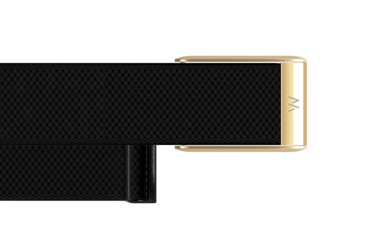 Whoop 5.0 Superknit Luxe Obsidian with Gold Band (12 Month Peak Subscription Included)