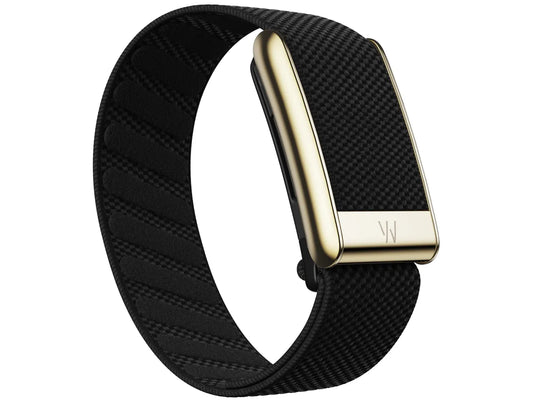 Whoop 5.0 Superknit Luxe Obsidian with Gold Band (12 Month Peak Subscription Included)