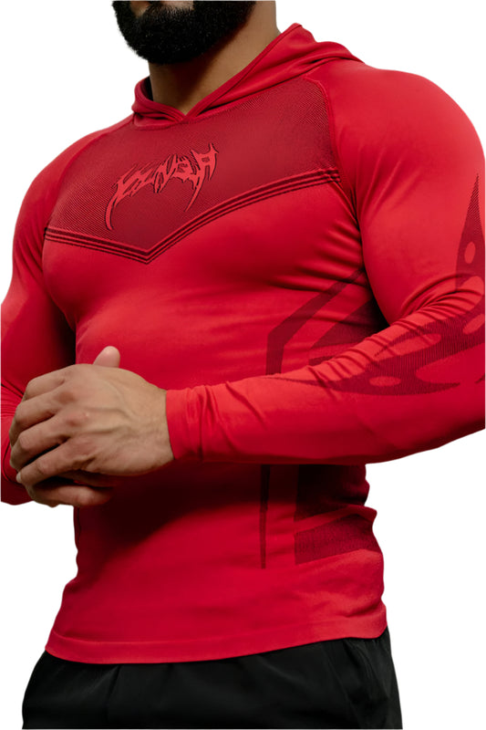 8062 - Warrior Compression Hoodies Red