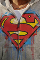 5011 - Superman Drip Zip-Ups Heather Grey
