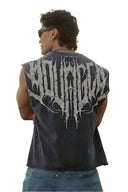 3022 - Anarchy Cropped Tanks Black Wash