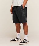 Accent Graphic Sweat Shorts oversized fit Black - Unmatched Kicks-GYMSHARK