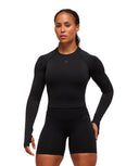 Activate Long Sleeve Crop Top Black - Unmatched Kicks - GYMSHARK