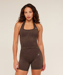 Adapt Fleck x Whitney Tank With Shelf Archive Brown/Lifestyle Brown - Unmatched Kicks - GYMSHARK