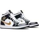 Air Jordan 1 Mid Patent SE Black Gold - Unmatched Kicks-Jordans