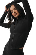 Airbrush Corset Full Zip Jacket Black - Unmatched Kicks - ALO