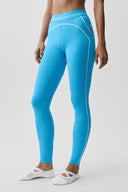 Airbrush High-Waist Heart Throb Legging Azure Blue/White - Unmatched Kicks-ALO