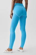 Airbrush High-Waist Heart Throb Legging Azure Blue/White - Unmatched Kicks-ALO