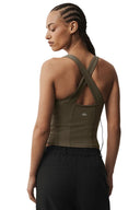 Airbrush Sparks Fly Corset Tank - Olive Tree - Unmatched Kicks - ALO