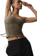 Airbrush Sparks Fly Corset Tank - Olive Tree - Unmatched Kicks - ALO