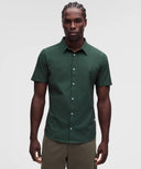 Airing Easy Short-Sleeve Shirt Dotted Link Silver Blue Rainforest Green - Unmatched Kicks-LULULEMON