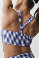 Airlift Gingham Sleek Bra Tank Navy Gingham - Unmatched Kicks-ALO