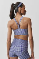 Airlift Gingham Sleek Bra Tank Navy Gingham - Unmatched Kicks-ALO