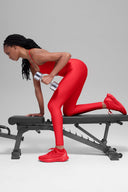 Airlift Winter Warm High - Waist Legging - Bright Red - Unmatched Kicks - ALO