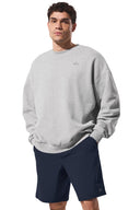 ALO Accolade Crew Neck Pullover Athletic Heather Grey - Unmatched Kicks - ALO
