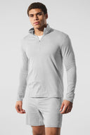 ALO Conquer 1/4 Zip Reform Long Sleeve Athletic Heather Grey - Unmatched Kicks - ALO