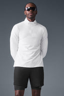 ALO Conquer 1/4 Zip Reform Long Sleeve White - Unmatched Kicks - ALO