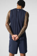 ALO Conquer Muscle Tank Navy - Unmatched Kicks - ALO