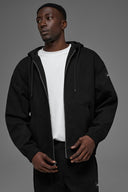 ALO Cotton Canvas Full Zip Hoodie Black - Unmatched Kicks - ALO