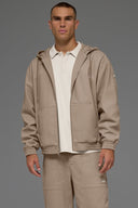 ALO Cotton Canvas Full Zip Hoodie Gravel - Unmatched Kicks - ALO
