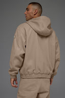 ALO Cotton Canvas Full Zip Hoodie Gravel - Unmatched Kicks - ALO