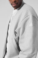 ALO Renown Varsity Jacket Heather Grey - Unmatched Kicks - ALO