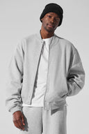 ALO Renown Varsity Jacket Heather Grey - Unmatched Kicks - ALO