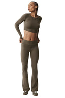 ALO Softsculpt Foldover Flare Legging - Olive Tree - Unmatched Kicks - ALO