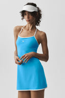 ALO Softsculpt Halter Tennis Dress Azure Blue/White - Unmatched Kicks-ALO