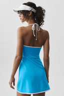 ALO Softsculpt Halter Tennis Dress Azure Blue/White - Unmatched Kicks-ALO