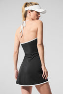 ALO Softsculpt Halter Tennis Dress Black/White - Unmatched Kicks-ALO