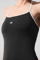 ALO Softsculpt Halter Tennis Dress Black/White - Unmatched Kicks-ALO