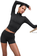 ALO Softsculpt Precision 1/4 Zip Long Sleeve Black - Unmatched Kicks - ALO