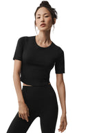 ALO Softsculpt Precision Half Sleeve Tee - Black - Unmatched Kicks - ALO